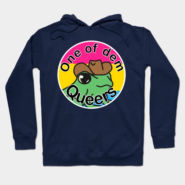 Pride Frog with a cowboy hat- Pansexual Hoodie by artsy-Eden